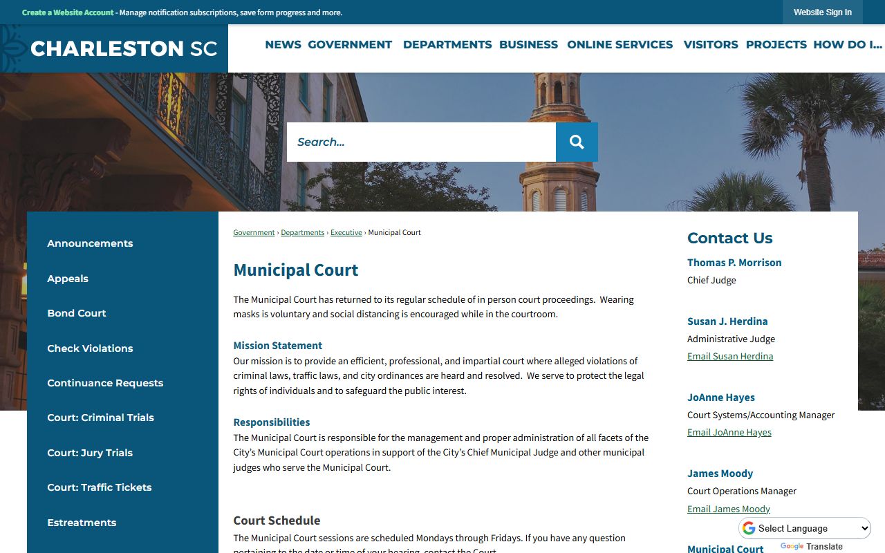 Charleston Municipal Court - Charleston Court Records