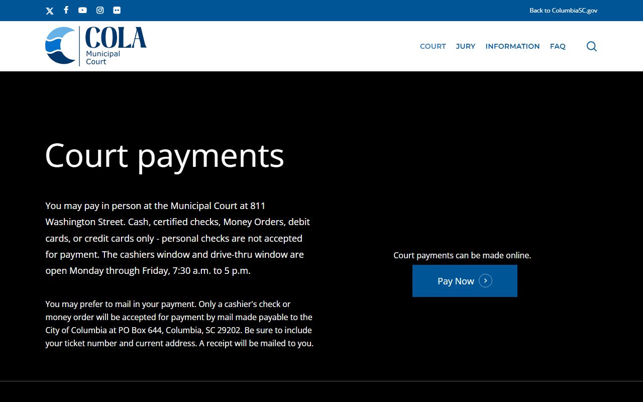 Columbia Court Payments - Columbia Court Records