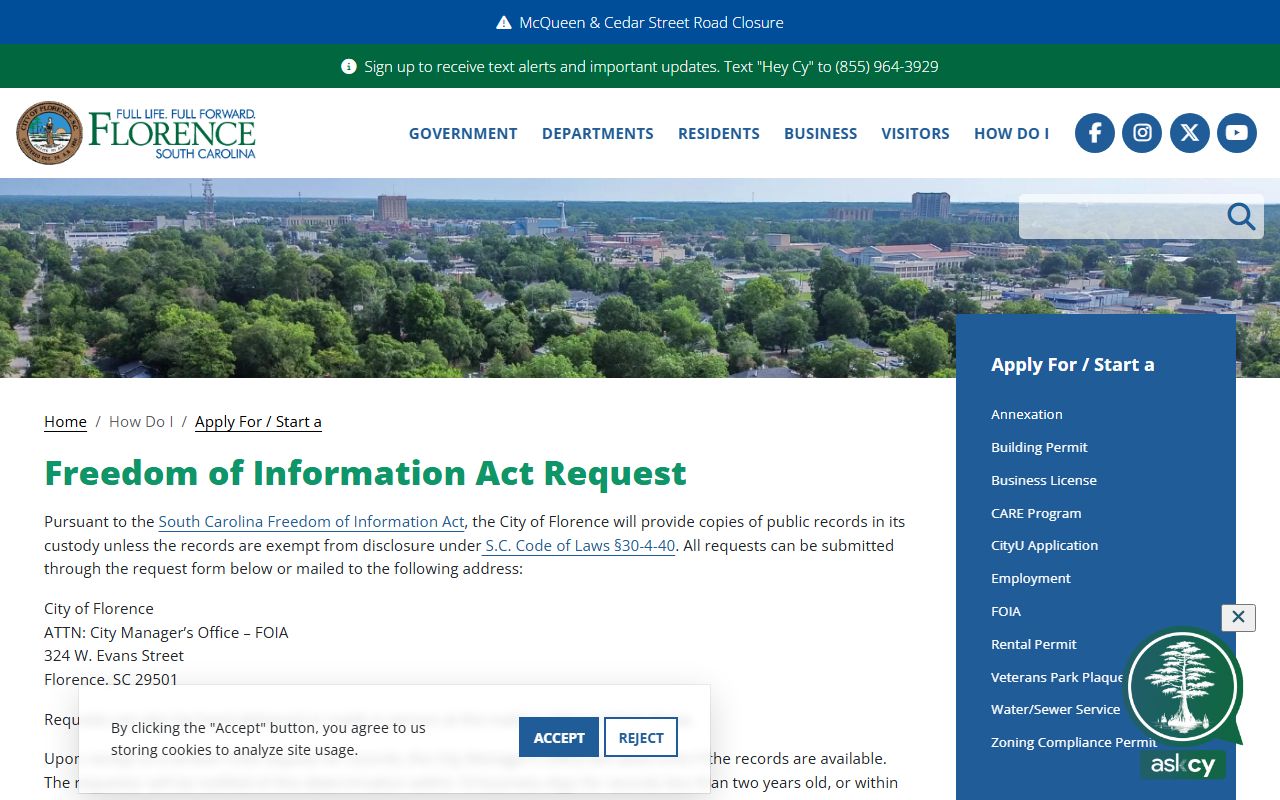 Florence FOIA Request - Florence Court Records