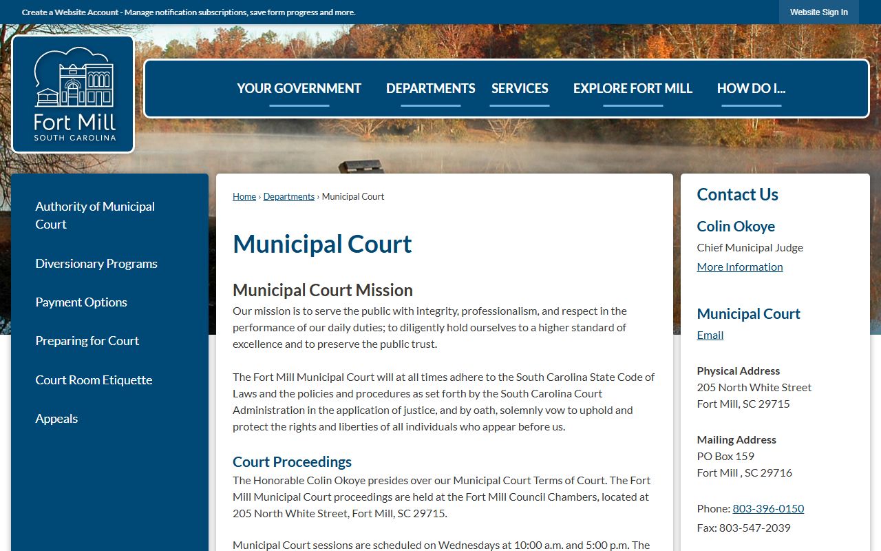 Fort Mill Municipal Court - Fort Mill Court Records