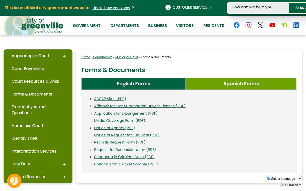 Greenville Homeless Court - Greenville Court Records
