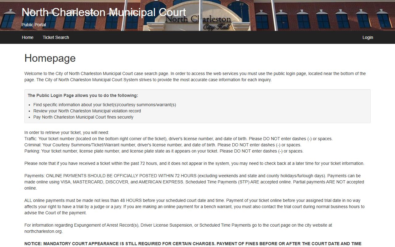 North Charleston eCourt Portal - North Charleston Court Records