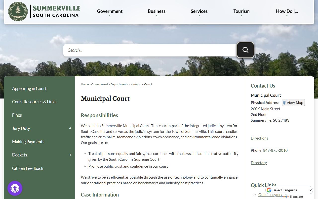 Summerville Municipal Court - Summerville Court Records