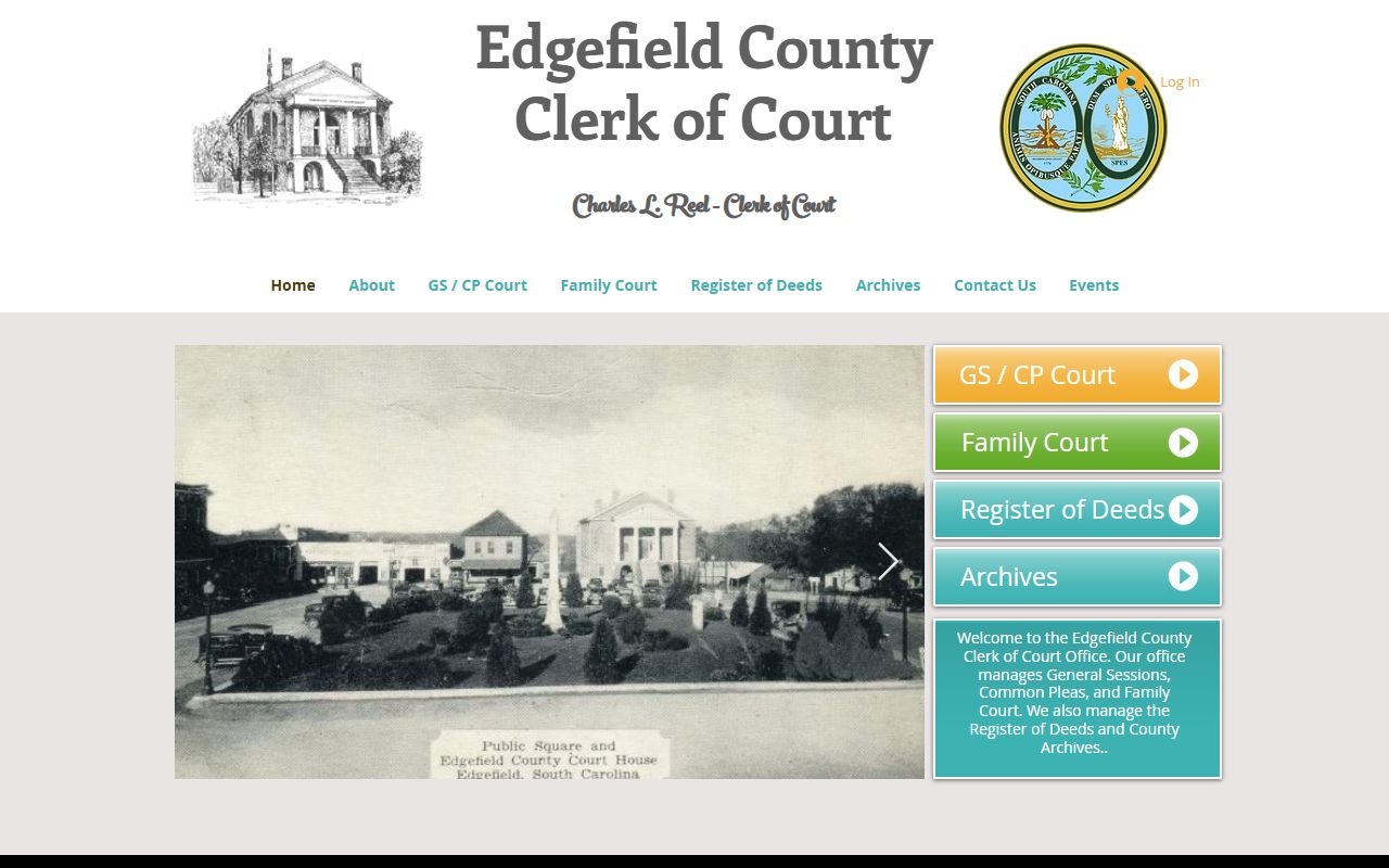 Edgefield County Clerk of Court website for court records access