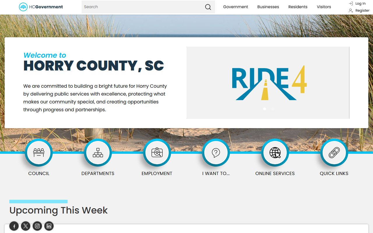 Horry County government website for court records and public services