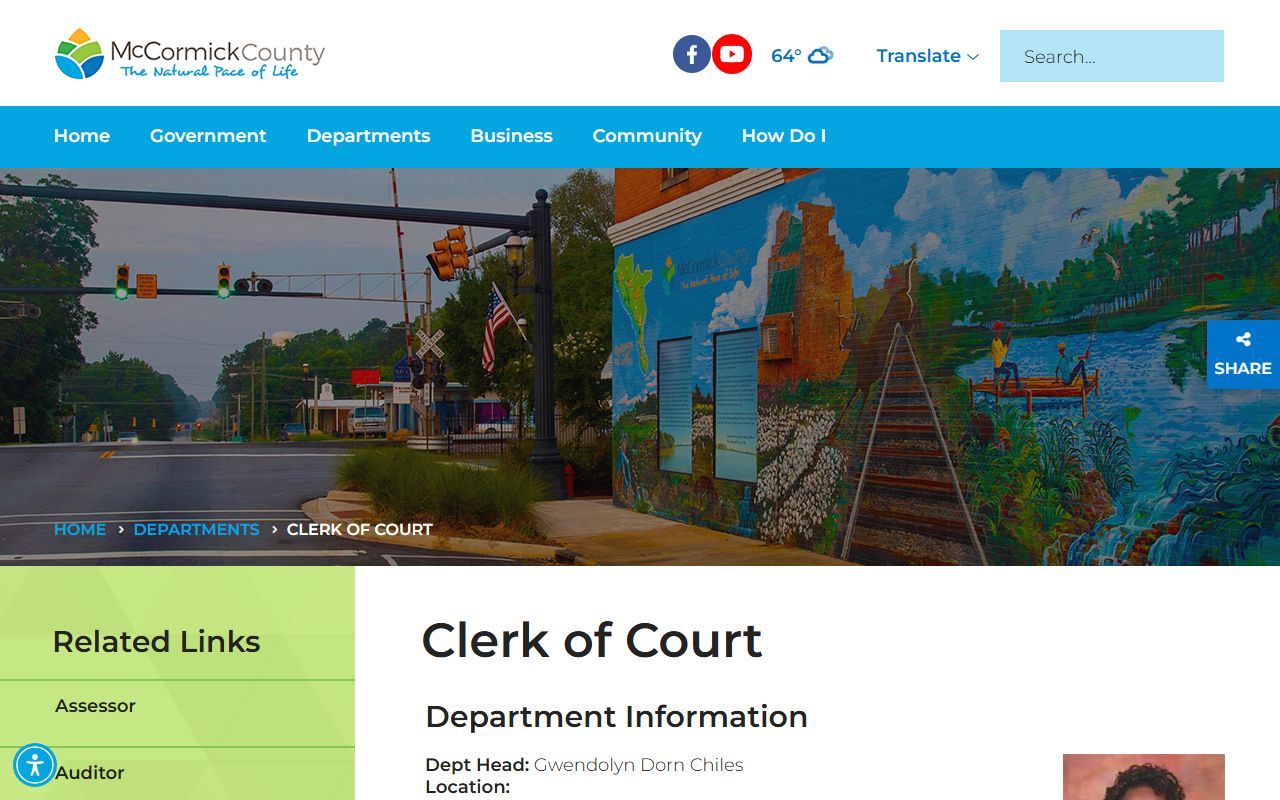 McCormick County Clerk of Court website for court records